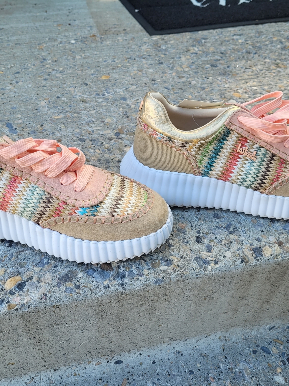 La Strada Multi-Color Woven Casual Sneakers